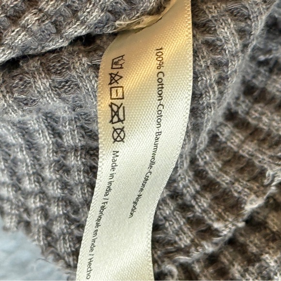 Free People FP One Colt Waffle Knit Thermal Long Sleeve Top Gray Size SP #1689 - Picture 7 of 7